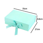 Elegant Ribbon Flip Folding Gift Boxes Multiple Colors High-Quality Cardboard - Black