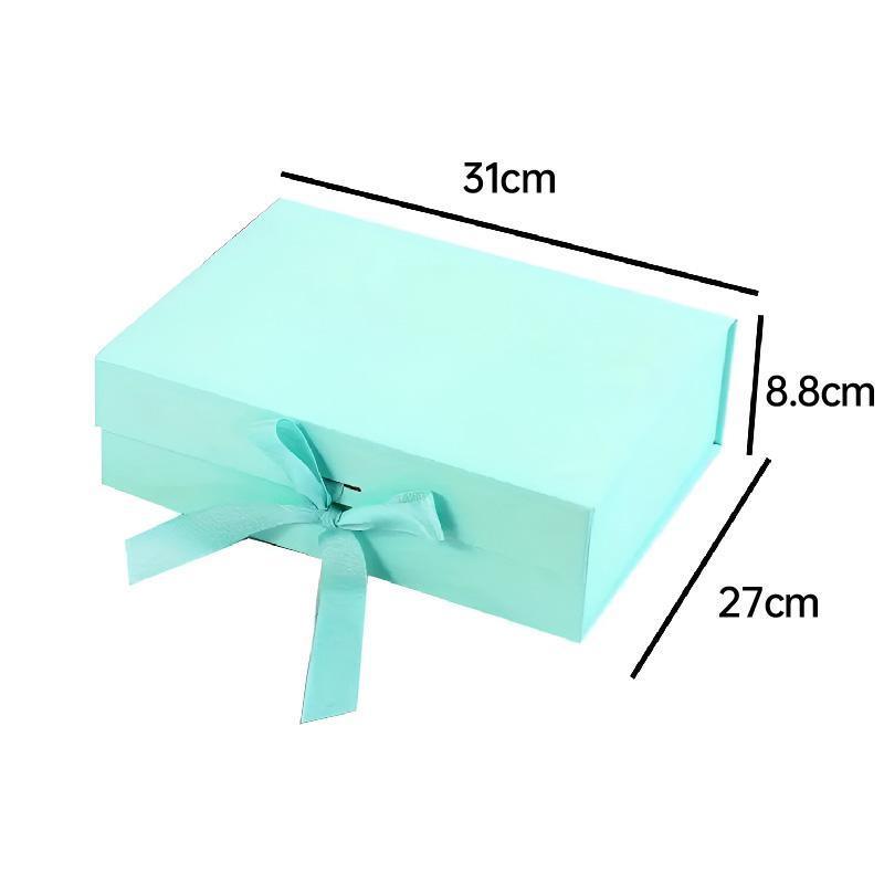 Elegant Ribbon Flip Folding Gift Boxes Multiple Colors High-Quality Cardboard - Orange
