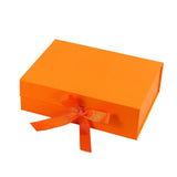 Elegant Ribbon Flip Folding Gift Boxes Multiple Colors High-Quality Cardboard - White - Close-Up Angle