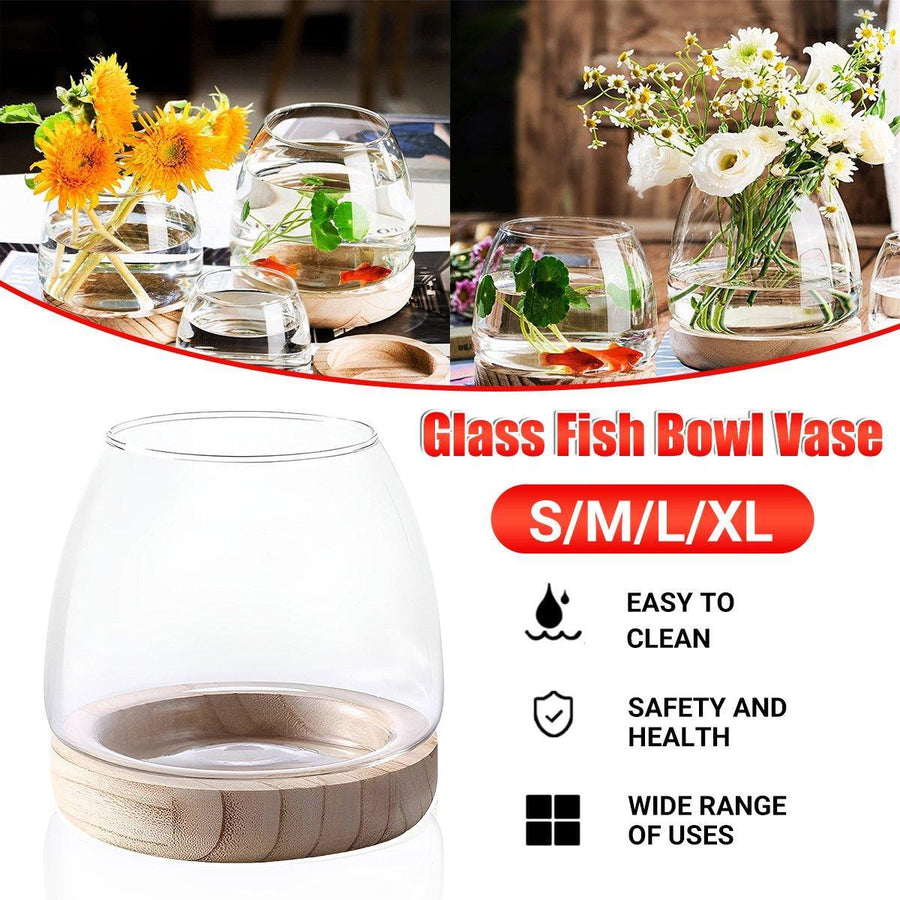Japanese Style Small Glass Vases Fish Tank for Elegant Home Decor - L