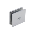 Shower Glass Clip Single Hole Square Bracket Partition Bathroom Accessories - Chrome