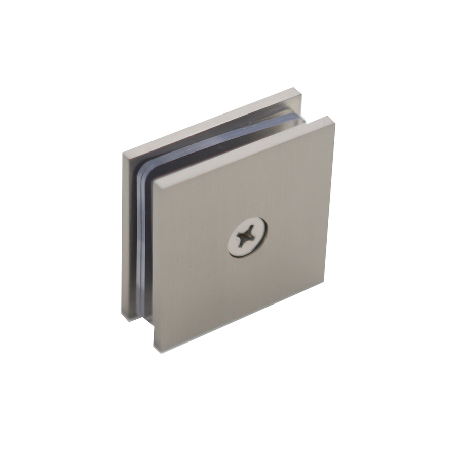 Shower Glass Clip Single Hole Square Bracket Partition Bathroom Accessories - Chrome