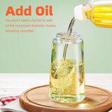 2-in-1 470ml Glass Oil Bottle Spray Pour Automatic Pressure Control Kitchen Tool - Beige - 45-Degree Angle