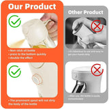 2-in-1 470ml Glass Oil Bottle Spray Pour Automatic Pressure Control Kitchen Tool - Beige - Rear View