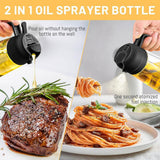 2-in-1 470ml Glass Oil Bottle Spray Pour Automatic Pressure Control Kitchen Tool - Beige - Extra Image