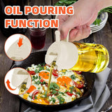 2-in-1 470ml Glass Oil Bottle Spray Pour Automatic Pressure Control Kitchen Tool - Beige - Extra Image
