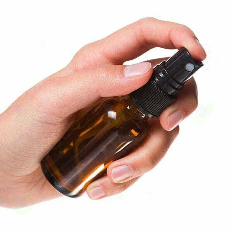 30-100Ml Amber Glass Essential Oil Spray Roller Bottles Mist Sprayer Containers - 100 ML 5PCS