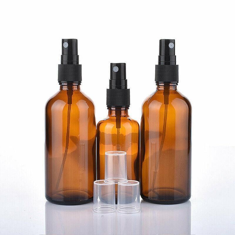 30-100Ml Amber Glass Essential Oil Spray Roller Bottles Mist Sprayer Containers - 30 ML 10PCS