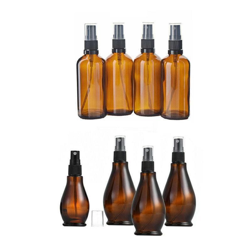 30-100Ml Amber Glass Essential Oil Spray Roller Bottles Mist Sprayer Containers - 50 ML 5PCS
