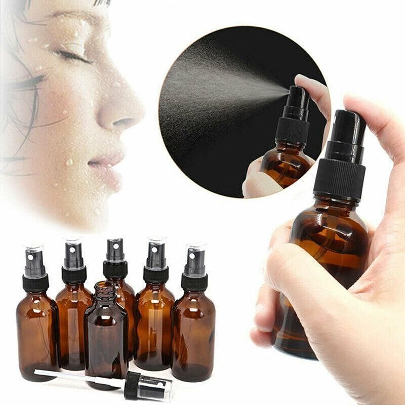 30-100Ml Amber Glass Essential Oil Spray Roller Bottles Mist Sprayer Containers