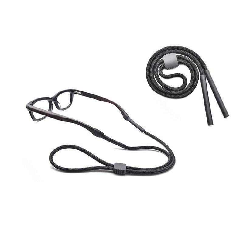 Glasses Lanyard Sports Comfortable Nylon Adjustable Spectacles Neck Strap Cord - Black