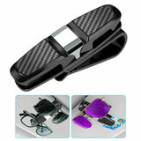 1Pc Car Glasses Holder Clip Case Sunglasses Eyeglasses Ticket Card Clip Holder - Top-Down View