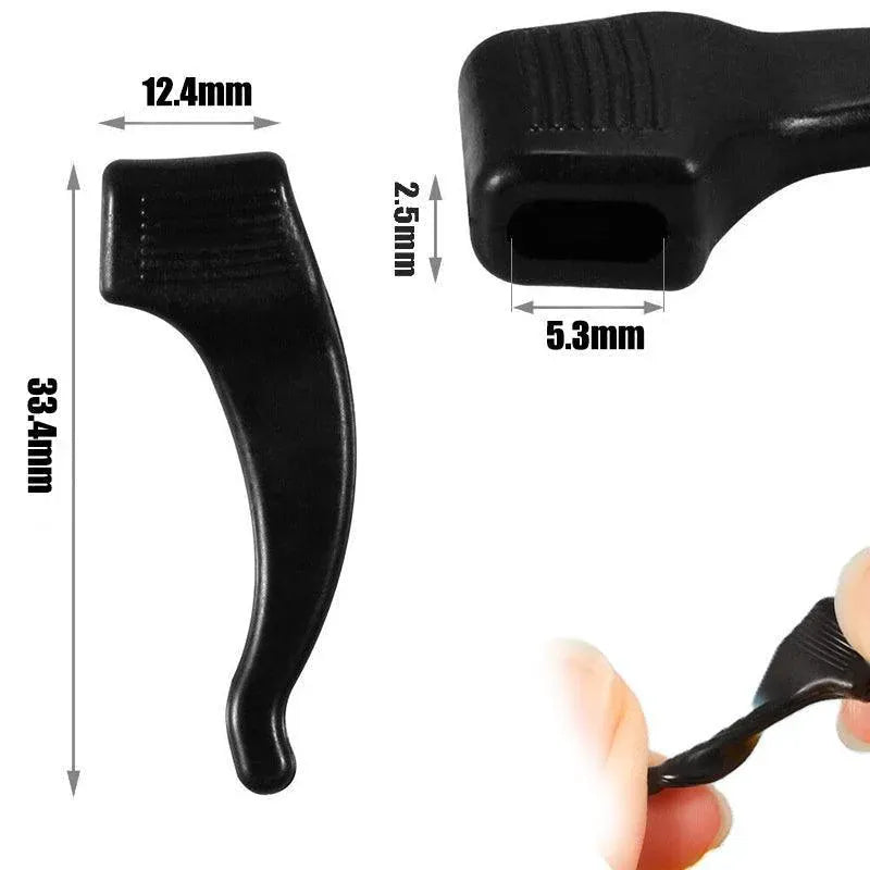 Silicone Glasses Ear Hooks Anti Slip Grip Spectacle Holder Sports Temple Tips - Clear