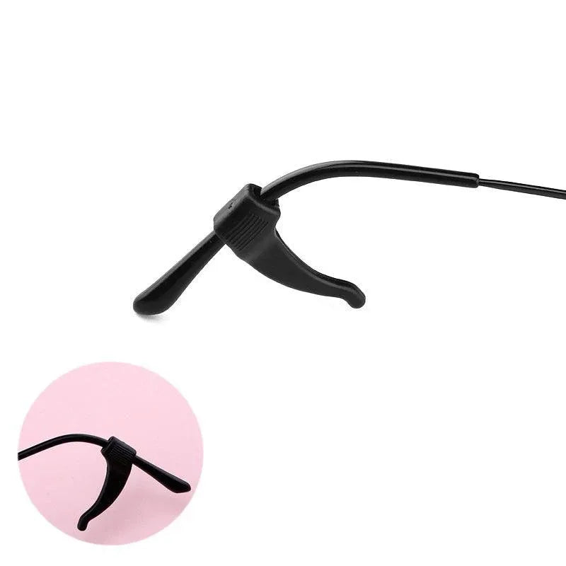 Silicone Glasses Ear Hooks Anti Slip Grip Spectacle Holder Sports Temple Tips - Clear