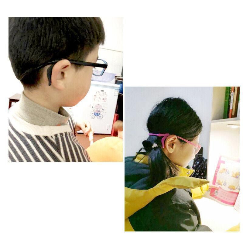 Silicone Glasses Strap and Ear Grip Set Eyeglasses Holder Cord with Hooks 20cm - Green