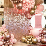 Rectangle Tinsel Curtain Shimmer Wall Backdrop 2M Length Party Decoration Sequin - Rose Gold - 45-Degree Angle