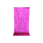 Rectangle Tinsel Curtain Shimmer Wall Backdrop 2M Length Party Decoration Sequin - Rose Red