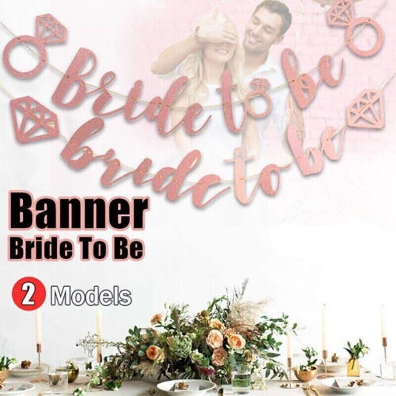 Bride To Be Rose Gold Banner Diamond Wedding Bridal Shower Hens Party Decoration - Diamond