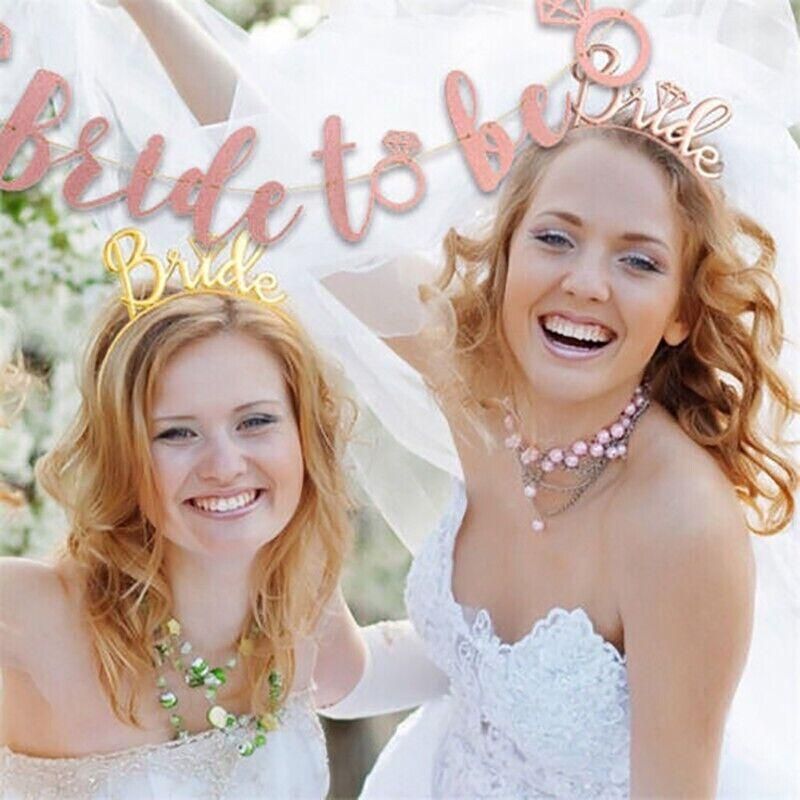Bride To Be Rose Gold Banner Diamond Wedding Bridal Shower Hens Party Decoration - Diamond
