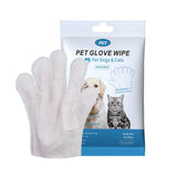 Cat Dog Cleaning Gloves Wipes Fur Disposable Face Washing Grooming - Front View