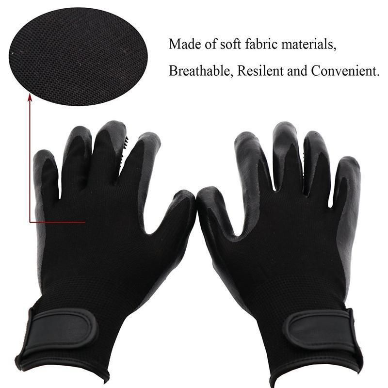 Black Pet Grooming Gloves - 1 Pair (2 Pieces)