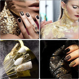 100X Gilding Gold & Silver Leaf Sheets for Nail Art & Craft Decoration - Silver - Side View