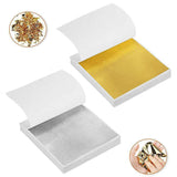 100X Gilding Gold & Silver Leaf Sheets for Nail Art & Craft Decoration - Silver - Top-Down View