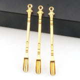 2PCS Gold Mini Scoop Spoon Metal Powder Spatula for Kitchen Craft or Resin Use - Side View