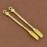 2PCS Gold Mini Scoop Spoon Metal Powder Spatula for Kitchen Craft or Resin Use