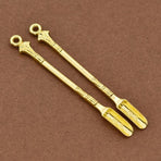 2PCS Gold Mini Scoop Spoon Metal Powder Spatula for Kitchen Craft or Resin Use