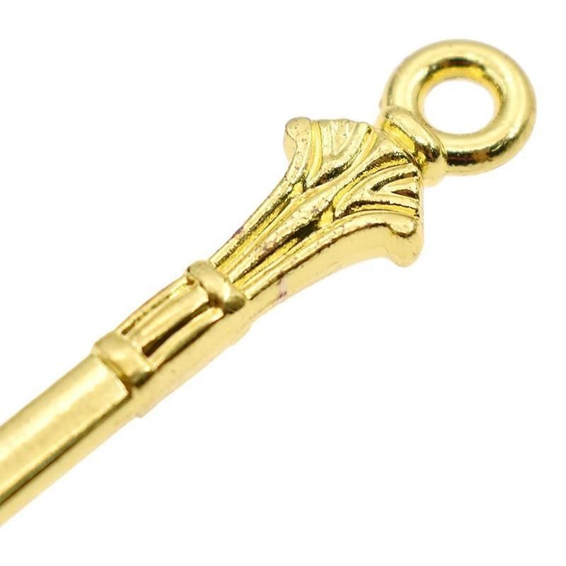 2PCS Gold Mini Scoop Spoon Metal Powder Spatula for Kitchen Craft or Resin Use