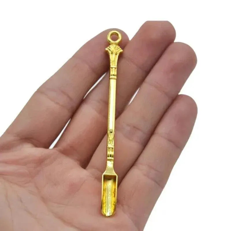 2PCS Gold Mini Scoop Spoon Metal Powder Spatula for Kitchen Craft or Resin Use