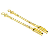 2PCS Gold Mini Scoop Spoon Metal Powder Spatula for Kitchen Craft or Resin Use - Front View