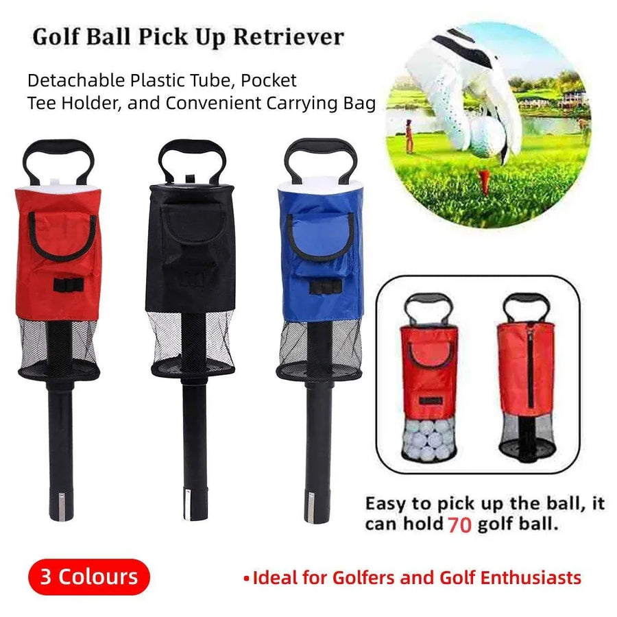 Golf Mesh Ball Pickup Tube Golf Accessories Portable Golf Ball Retriever Tool - Blue