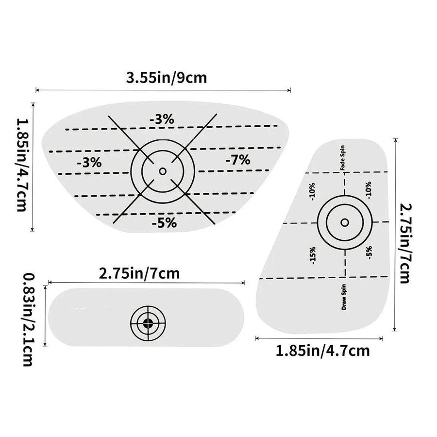 100 Golf Club Face Impact Stickers, 3 Types