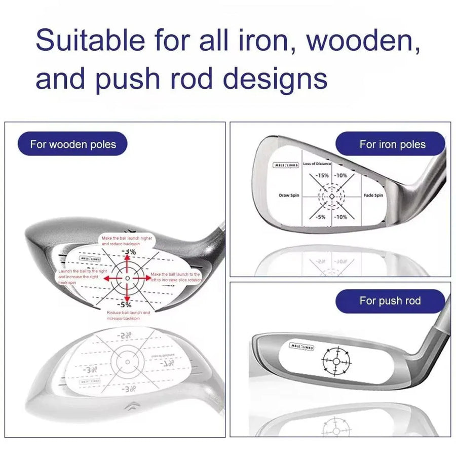 100 Golf Club Face Impact Stickers, 3 Types