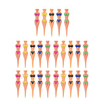 25-Piece 80 mm Novelty Figure Golf Tee Set, Assorted Colours