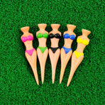 25-Piece 80 mm Novelty Figure Golf Tee Set, Assorted Colours