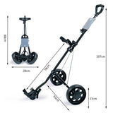 Foldable Aluminum Golf Push Pull Trolley Cart Lightweight Buggy for Easy Transport - Side View