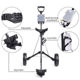 Foldable Aluminum Golf Push Pull Trolley Cart Lightweight Buggy for Easy Transport - Top-Down View