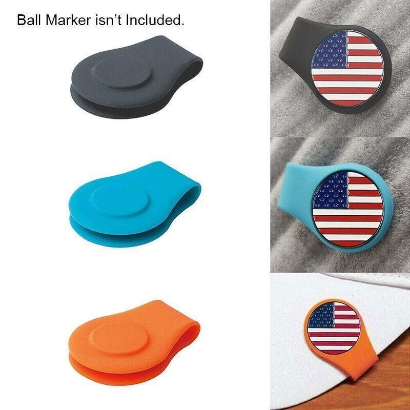 1Pc Silicone Golf Hat Clip Ball Marker Holder with Secure Attachment Design - Orange