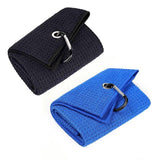 Golf Towel Waffle Cotton Sports Cleaning Cloth with Carabiner Clip - Side View
