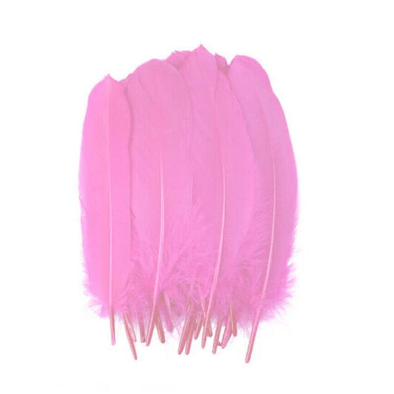 50X Craft Feathers Goose Feather Diy Art Party Decoration Wedding Dream Catcher - Pink