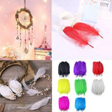 50X Craft Feathers Goose Feather Diy Art Party Decoration Wedding Dream Catcher - White - Side View