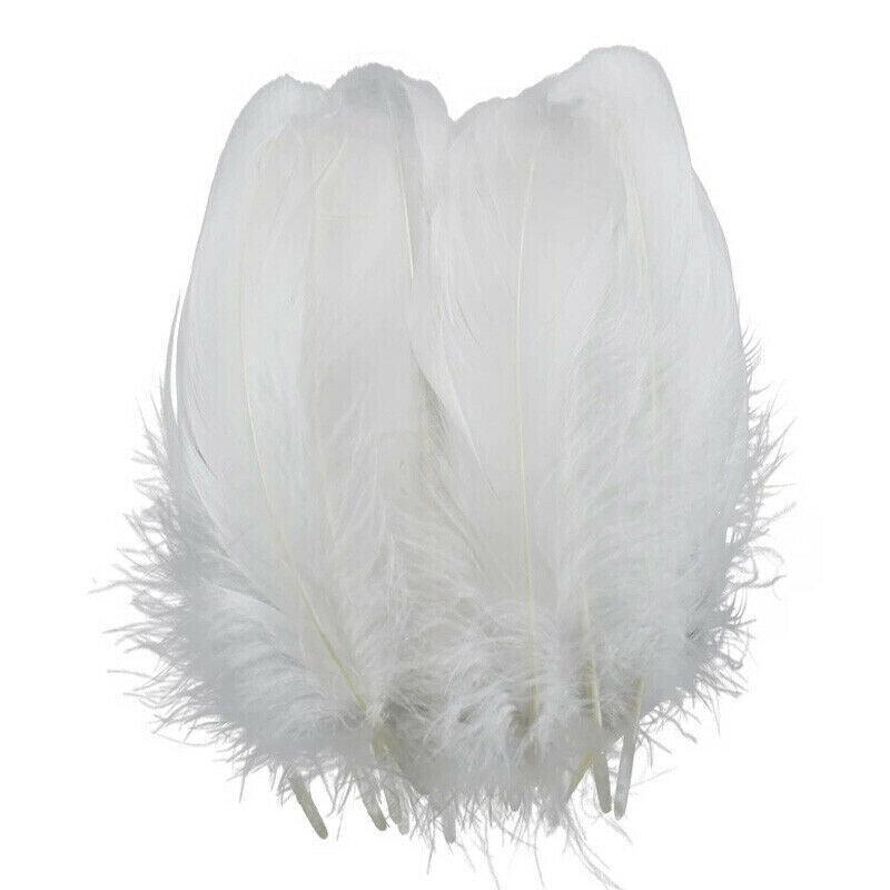 50X Craft Feathers Goose Feather Diy Art Party Decoration Wedding Dream Catcher - White