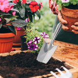 Stainless Steel Scale Spade Gardening Shovel Small Gardens Succulents Plant Tool - Top-Down View