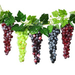 10Pcs Lifelike Artificial Grapes Decorative Fake Fruit for Weddings & Decor - Green