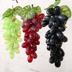 10Pcs Lifelike Artificial Grapes Decorative Fake Fruit for Weddings & Decor - Green