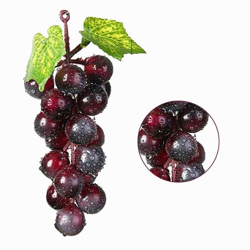 10Pcs Lifelike Artificial Grapes Decorative Fake Fruit for Weddings & Decor - Green