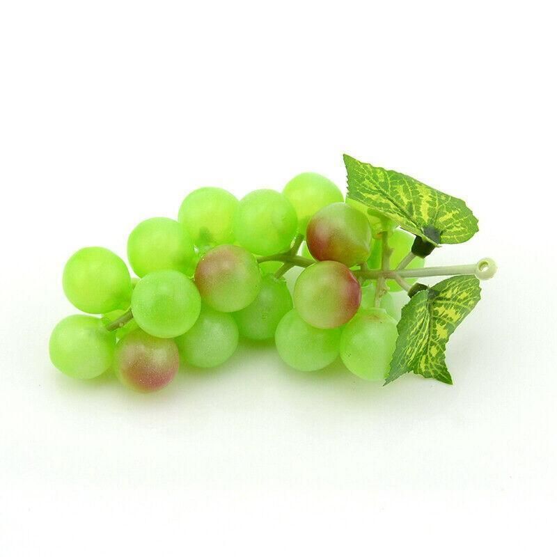 10Pcs Lifelike Artificial Grapes Decorative Fake Fruit for Weddings & Decor - Green
